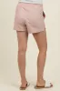 Camel Striped Round Hem Drawstring Maternity Shorts sold by Pinkblush
