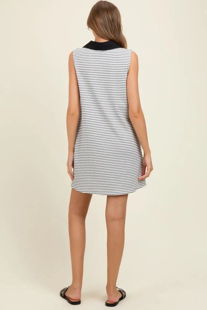 Black Striped Sleeveless Casual Maternity Mini Dress sold by Pinkblush product image thumbnail 4