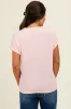 Light Pink Terry Short Sleeve Maternity Top sold by Pinkblush