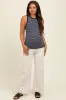 Navy Striped Knit Maternity Tank sold by Pinkblush