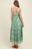 Mint Border Print Sleeveless Tiered Maternity Maxi Dress sold by Pinkblush