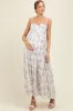 Ivory Cotton Floral Bustier Maternity Maxi Dress sold by Pinkblush