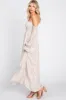 Cream Floral Square Neck Smocked Long Sleeve Maxi Dress sold by Pinkblush