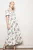 Ivory Rose Print Pleated Bodice Maxi Dress sold by Pinkblush