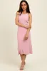 Pink Ribbed Knit Embroidered Midi Dress sold by Pinkblush