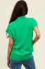 Green Mock Neck Knit Top sold by Pinkblush