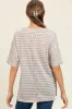 Grey Striped Oversized V-Neck Front Pocket Maternity T-Shirt sold by Pinkblush