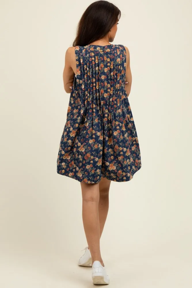 Navy Floral Denim Front Tie Romper sold by Pinkblush product image thumbnail 3
