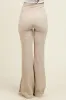 Cream Ribbed Split Flare Leggings sold by Pinkblush