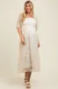 Cream Floral Mesh Overlay Tie Back Maternity Midi Dress sold by Pinkblush