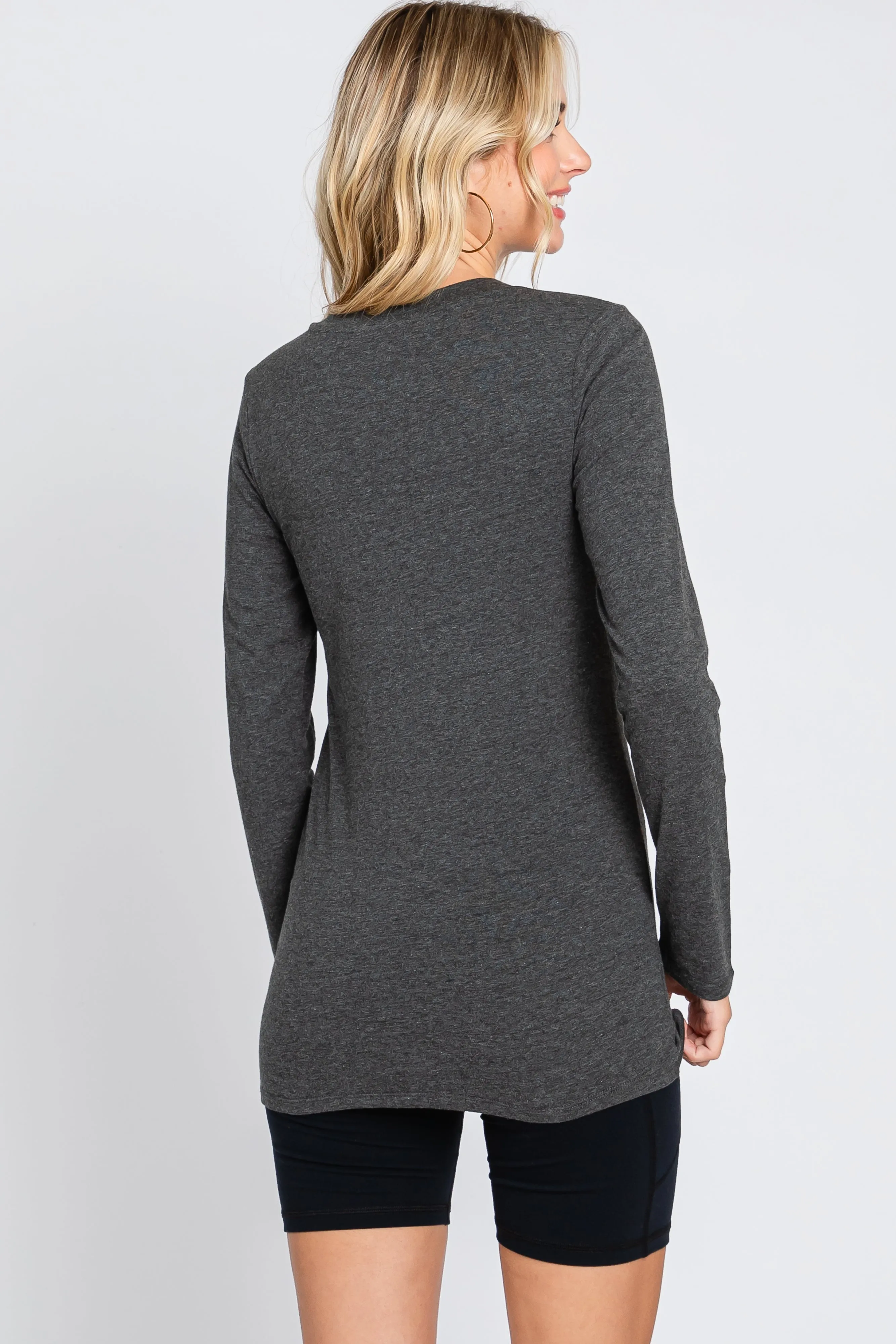 Charcoal Long Sleeve Top sold by Pinkblush product image thumbnail 3