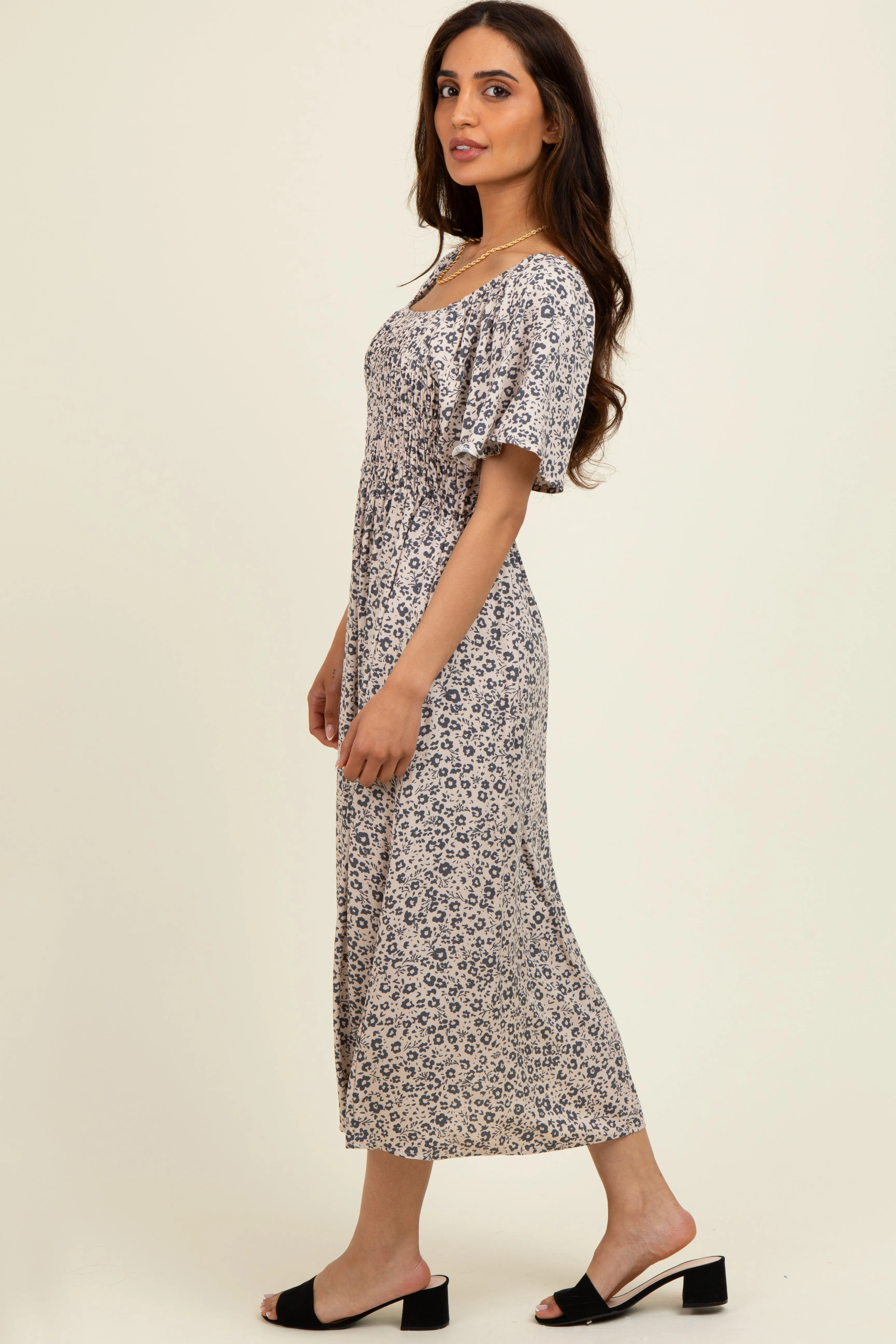 Taupe/Black Printed Dress With Pockets sold by Pinkblush product image thumbnail 3