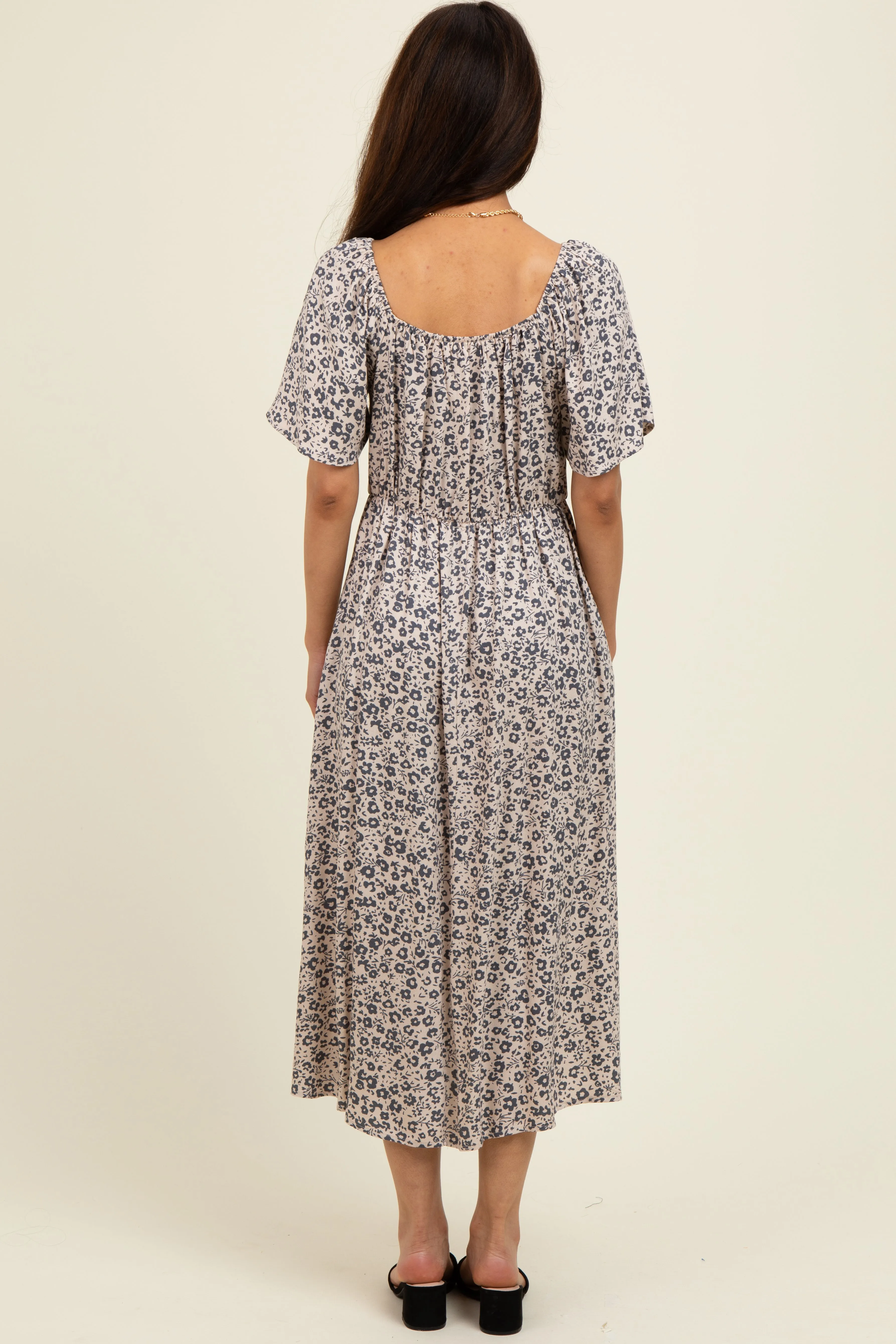 Taupe/Black Printed Dress With Pockets sold by Pinkblush product image thumbnail 4