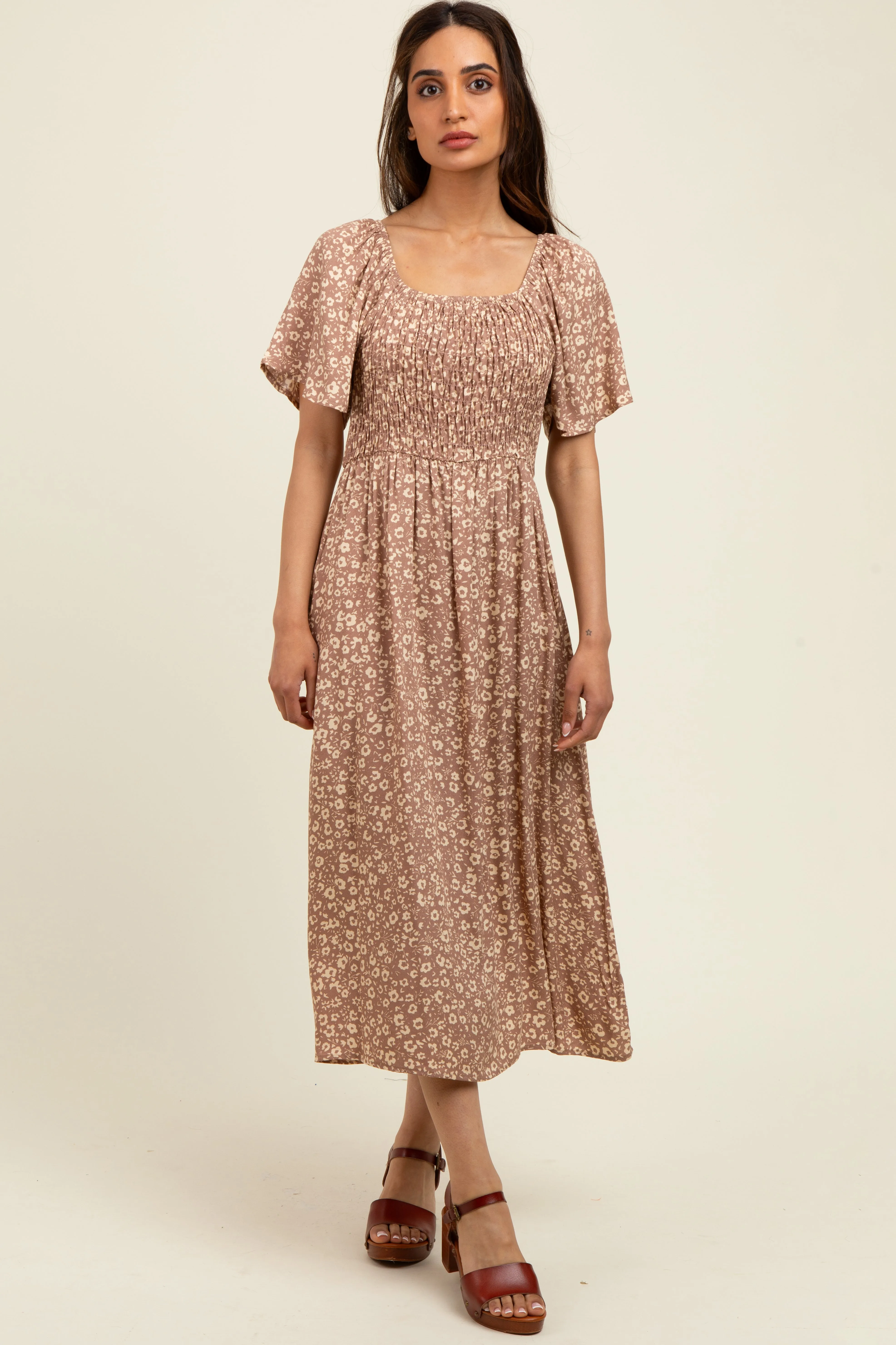 Mocha Printed Dress With Pockets sold by Pinkblush product image thumbnail 2