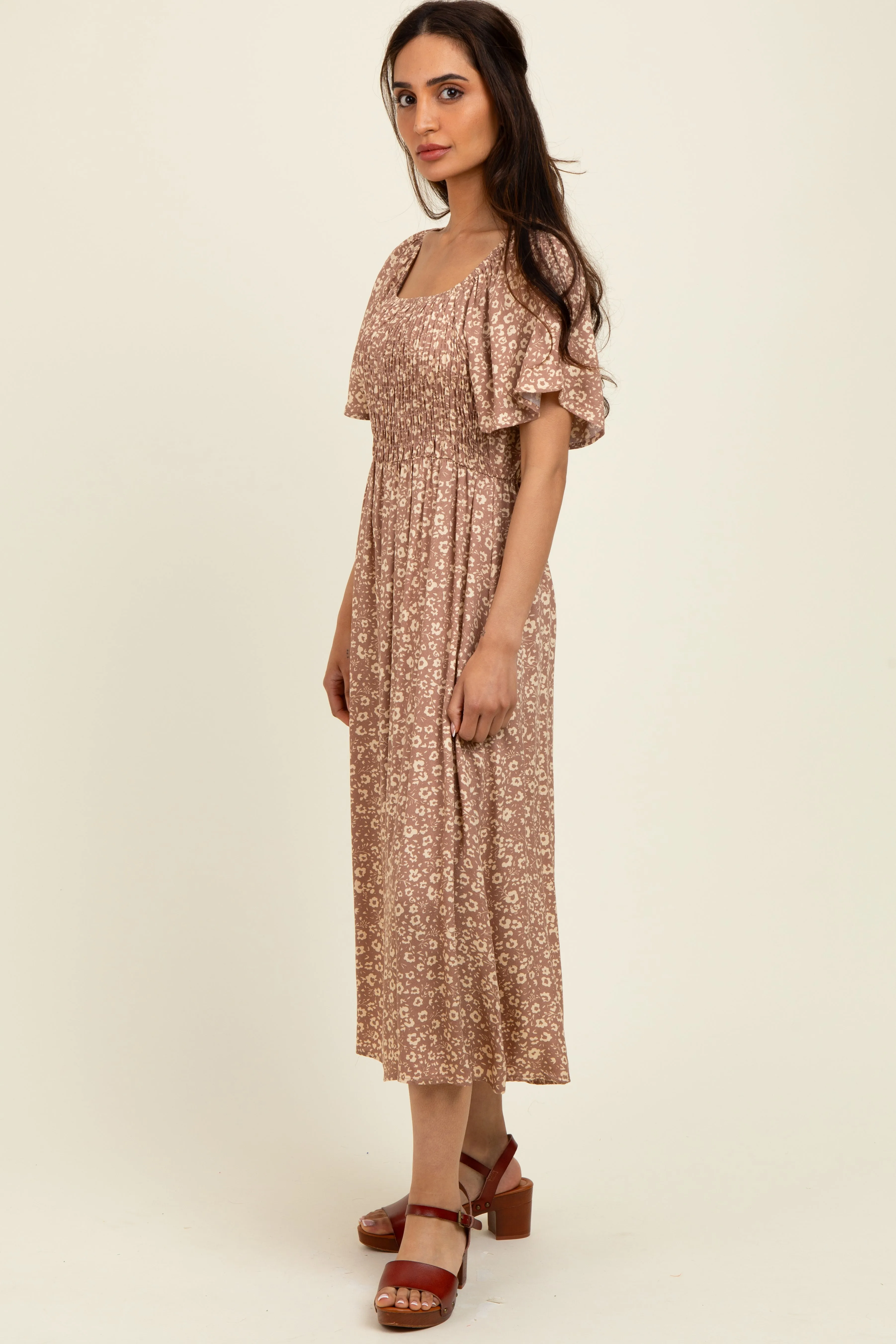 Mocha Printed Dress With Pockets sold by Pinkblush product image thumbnail 3