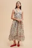 Multi Color Striped Floral Cotton Maternity Maxi Dress sold by Pinkblush