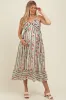 Multi Color Striped Floral Cotton Maternity Maxi Dress sold by Pinkblush