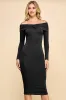 Black Ruched Off Shoulder Dress sold by Pinkblush
