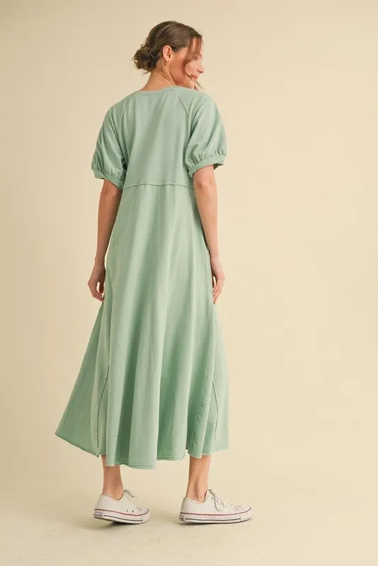 Mint Cotton Pocketed Midi Dress sold by Pinkblush product image thumbnail 3