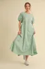 Mint Cotton Pocketed Midi Dress sold by Pinkblush