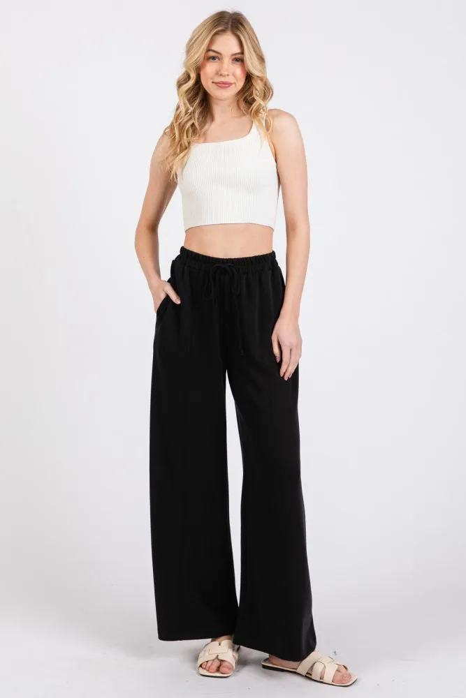 Black Drawstring Wide Leg Maternity Pants sold by Pinkblush product image thumbnail 5