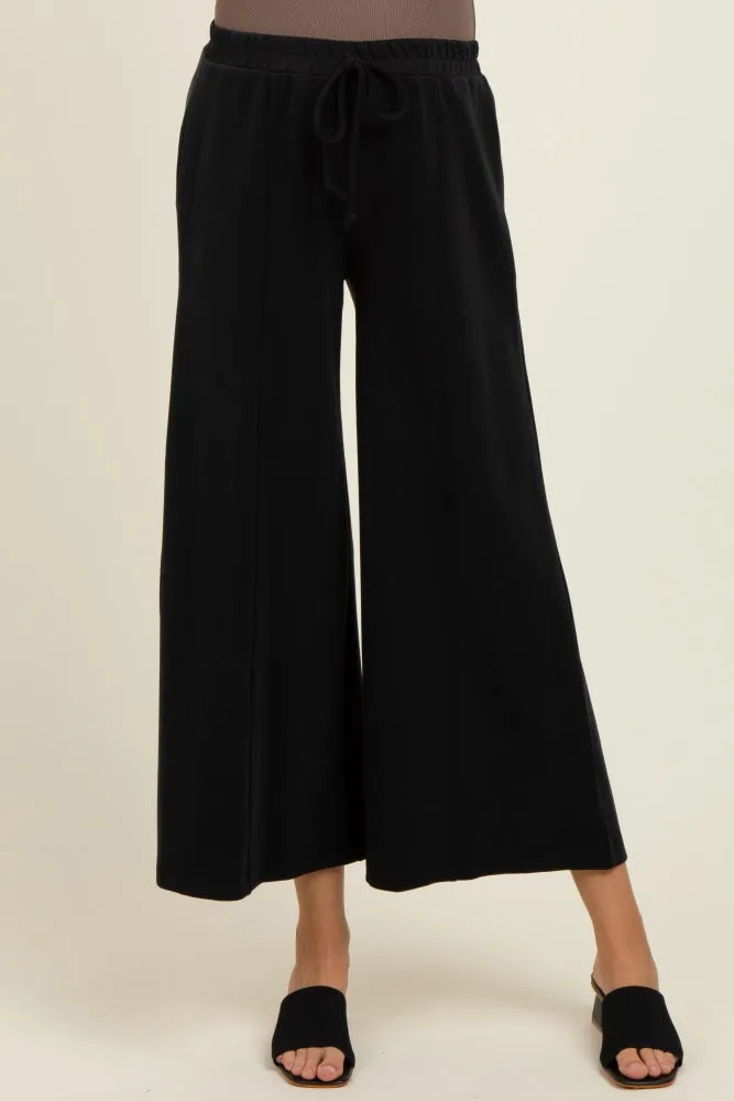 Black Drawstring Wide Leg Maternity Pants sold by Pinkblush product image thumbnail 2