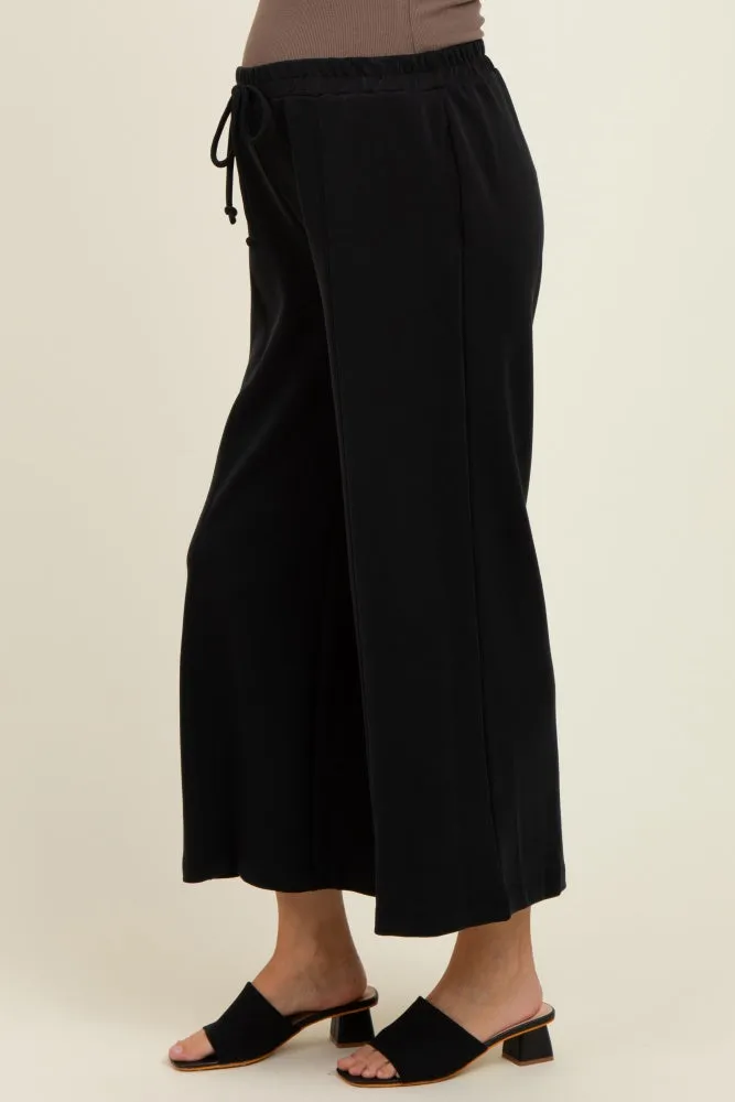 Black Drawstring Wide Leg Maternity Pants sold by Pinkblush product image thumbnail 3