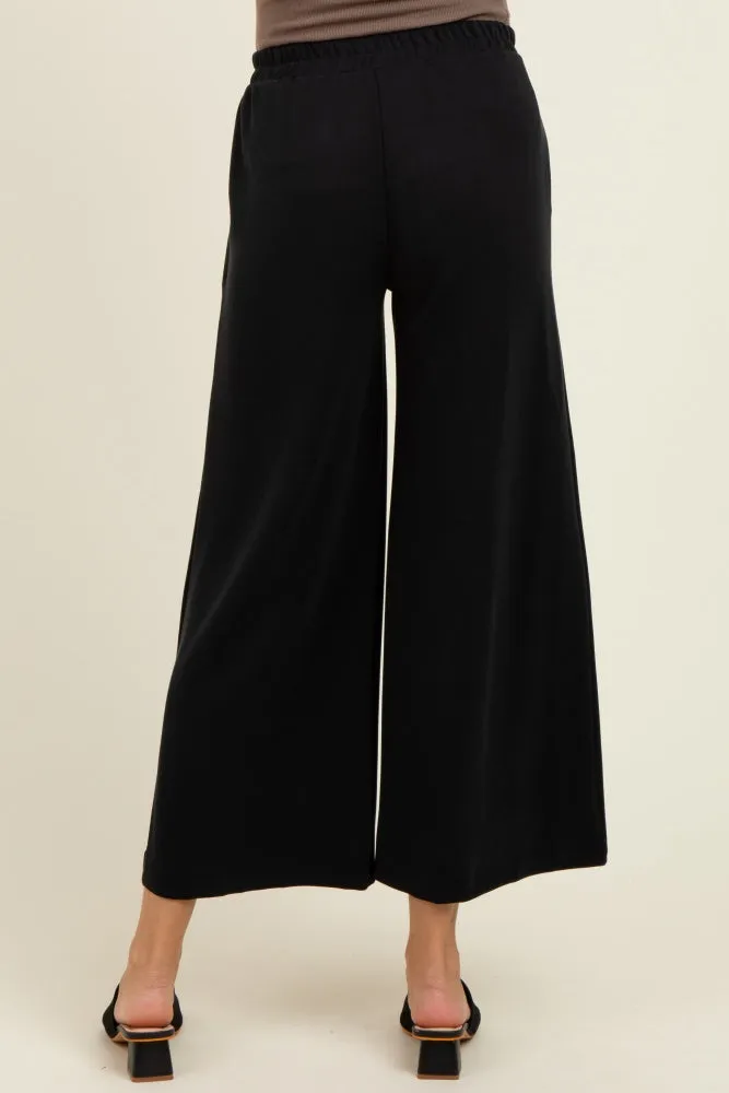 Black Drawstring Wide Leg Maternity Pants sold by Pinkblush product image thumbnail 4