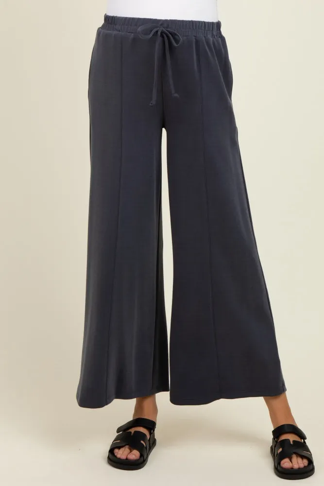 Charcoal Drawstring Wide Leg Maternity Pants sold by Pinkblush product image thumbnail 3