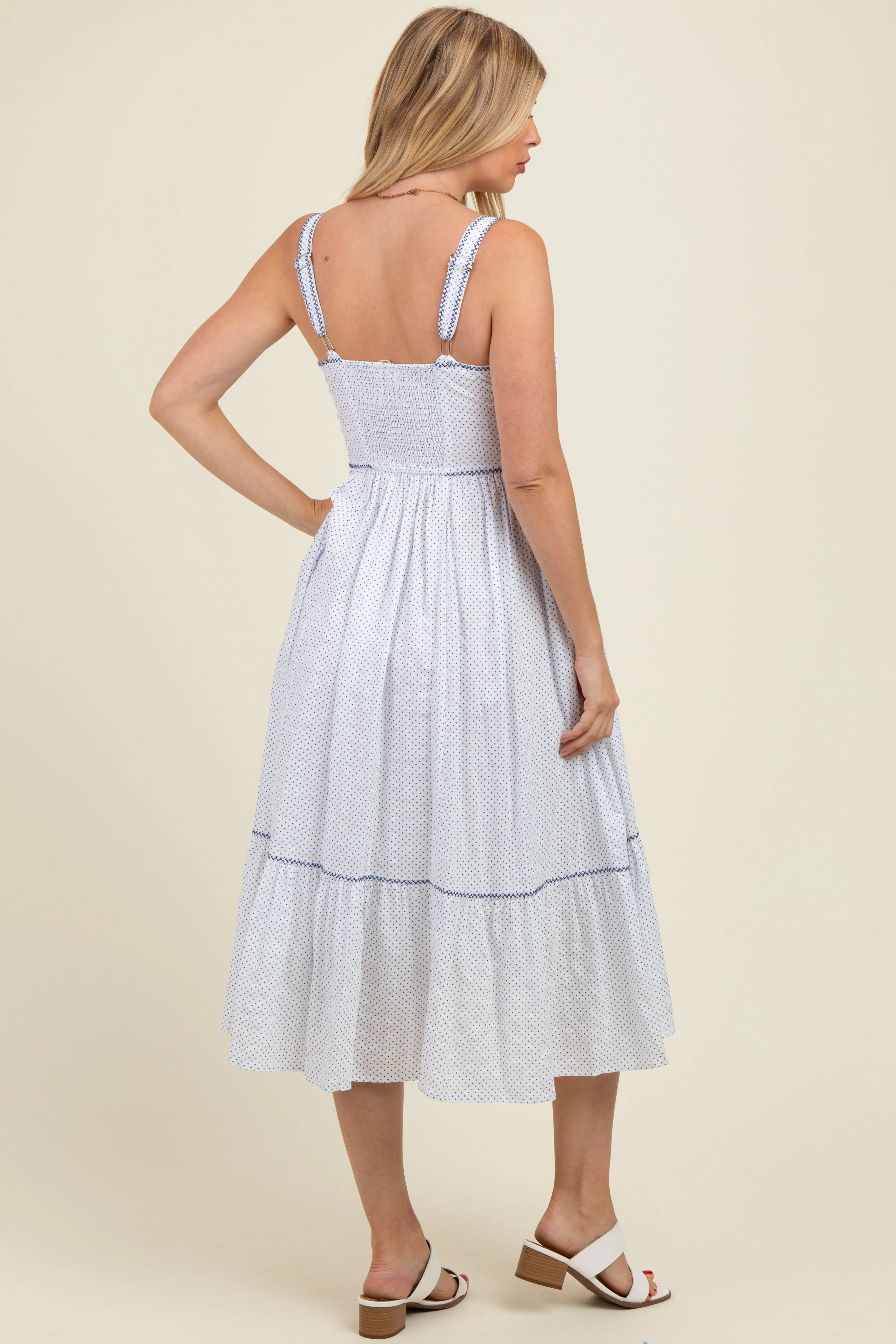 Ivory Cross Stitch Embroidered Maternity Maxi Dress sold by Pinkblush product image thumbnail 3