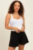 Black Ribbed Maternity Lounge Shorts sold by Pinkblush