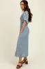 Blue/Pink Printed Dress With Pockets sold by Pinkblush