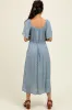 Blue/Pink Printed Dress With Pockets sold by Pinkblush