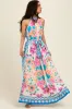 Pink Floral Border Print Halter Maxi Dress sold by Pinkblush