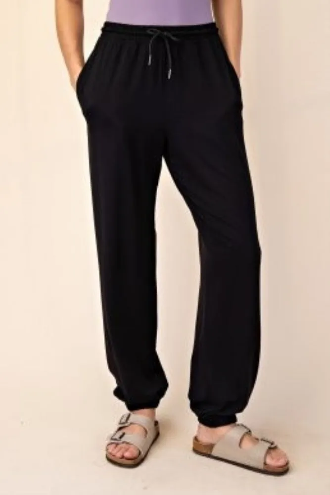 Black Drawstring Jogger Pants sold by Pinkblush product image thumbnail 2