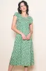 Green Floral Smocked Maternity Midi Dress sold by Pinkblush