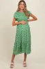 Green Floral Smocked Maternity Midi Dress sold by Pinkblush