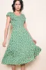 Green Floral Smocked Midi Dress sold by Pinkblush