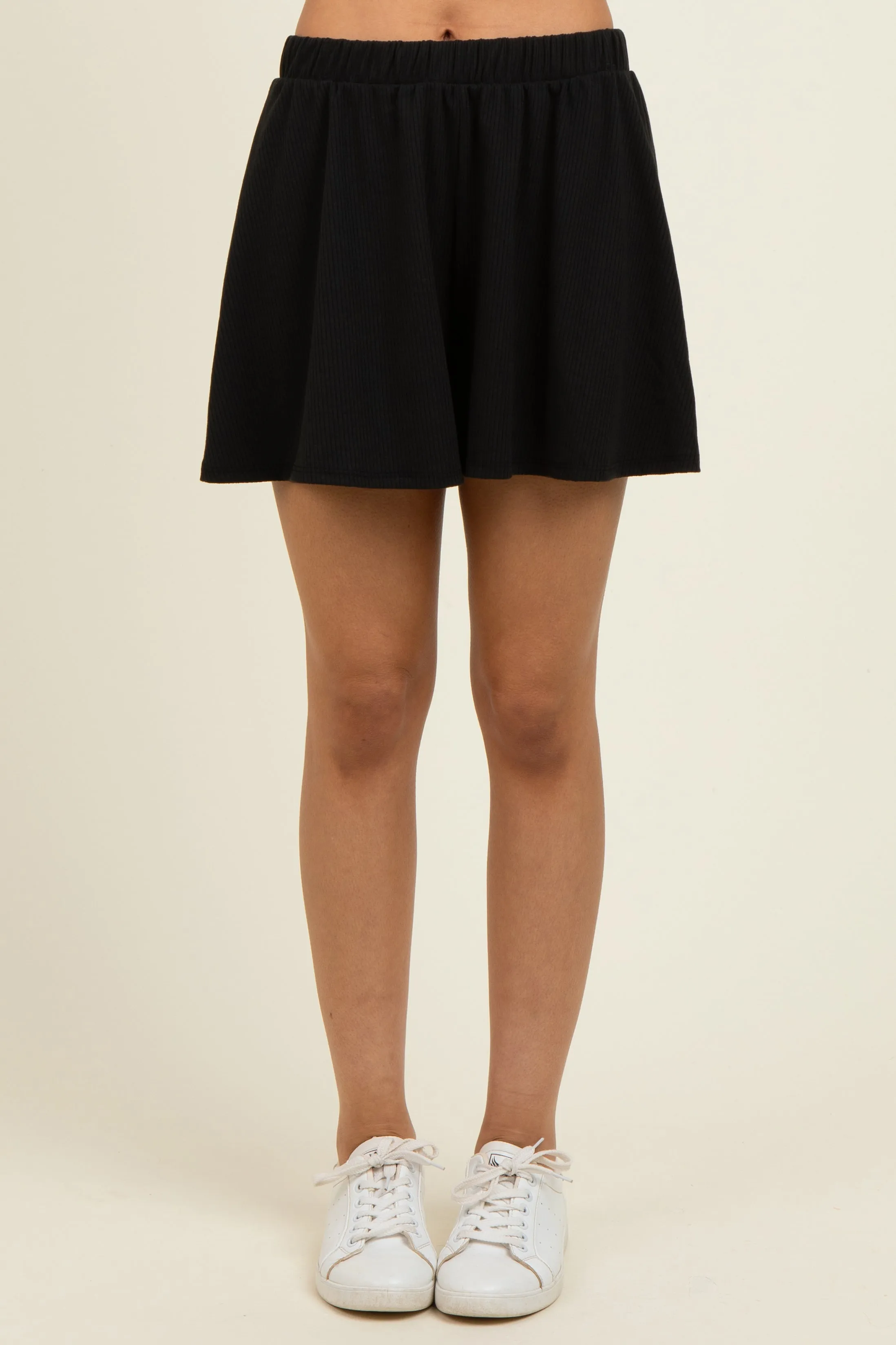 Black Ribbed Lounge Shorts sold by Pinkblush product image thumbnail 3