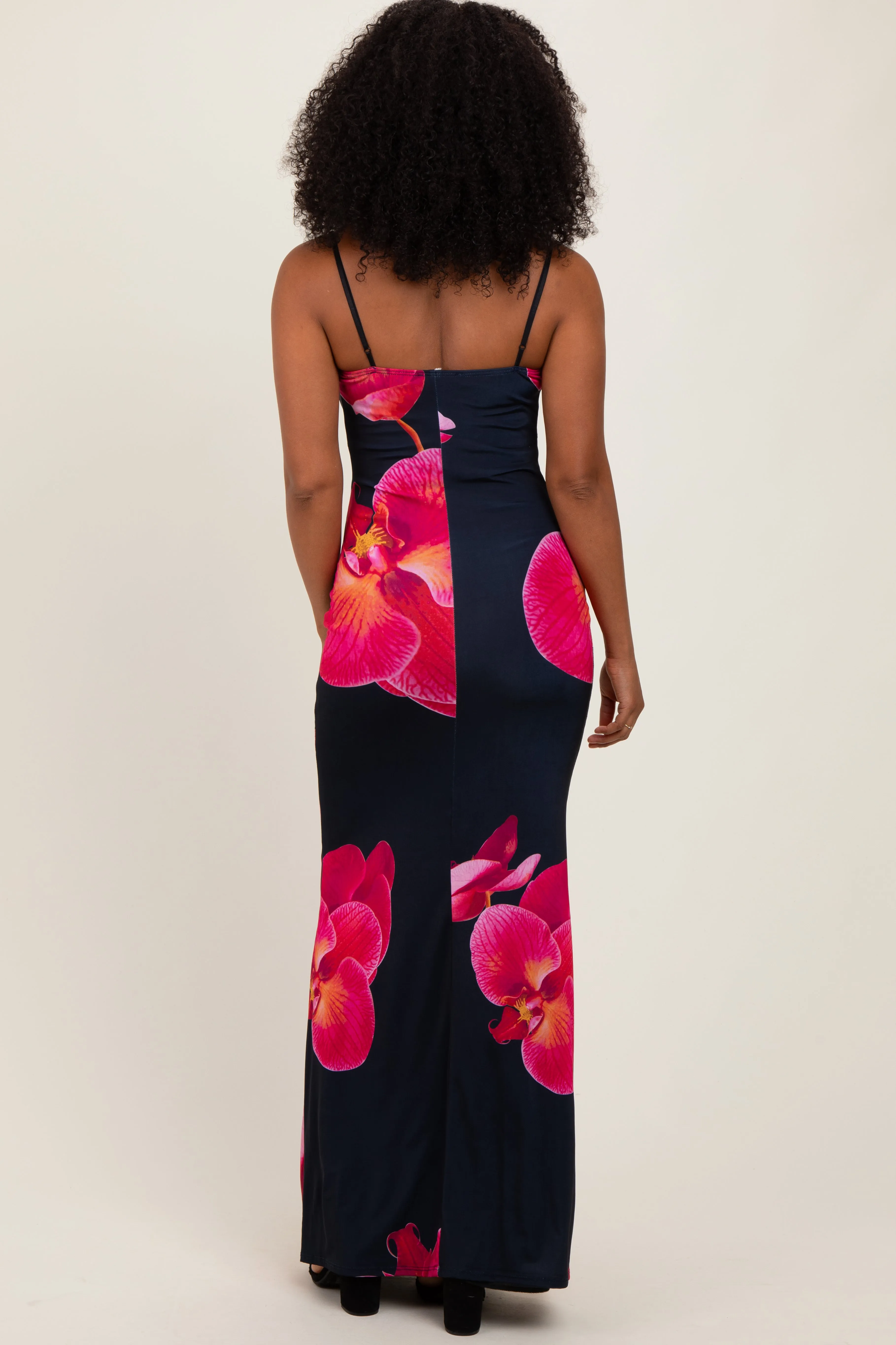 Black Floral Sleeveless Maxi Dress sold by Pinkblush product image thumbnail 3