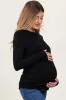 Black Knit Long Button Sleeve Maternity Top sold by Pinkblush