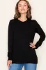 Black Knit Long Button Sleeve Maternity Top sold by Pinkblush