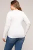 White Basic Long Sleeve Plus Maternity Top sold by Pinkblush
