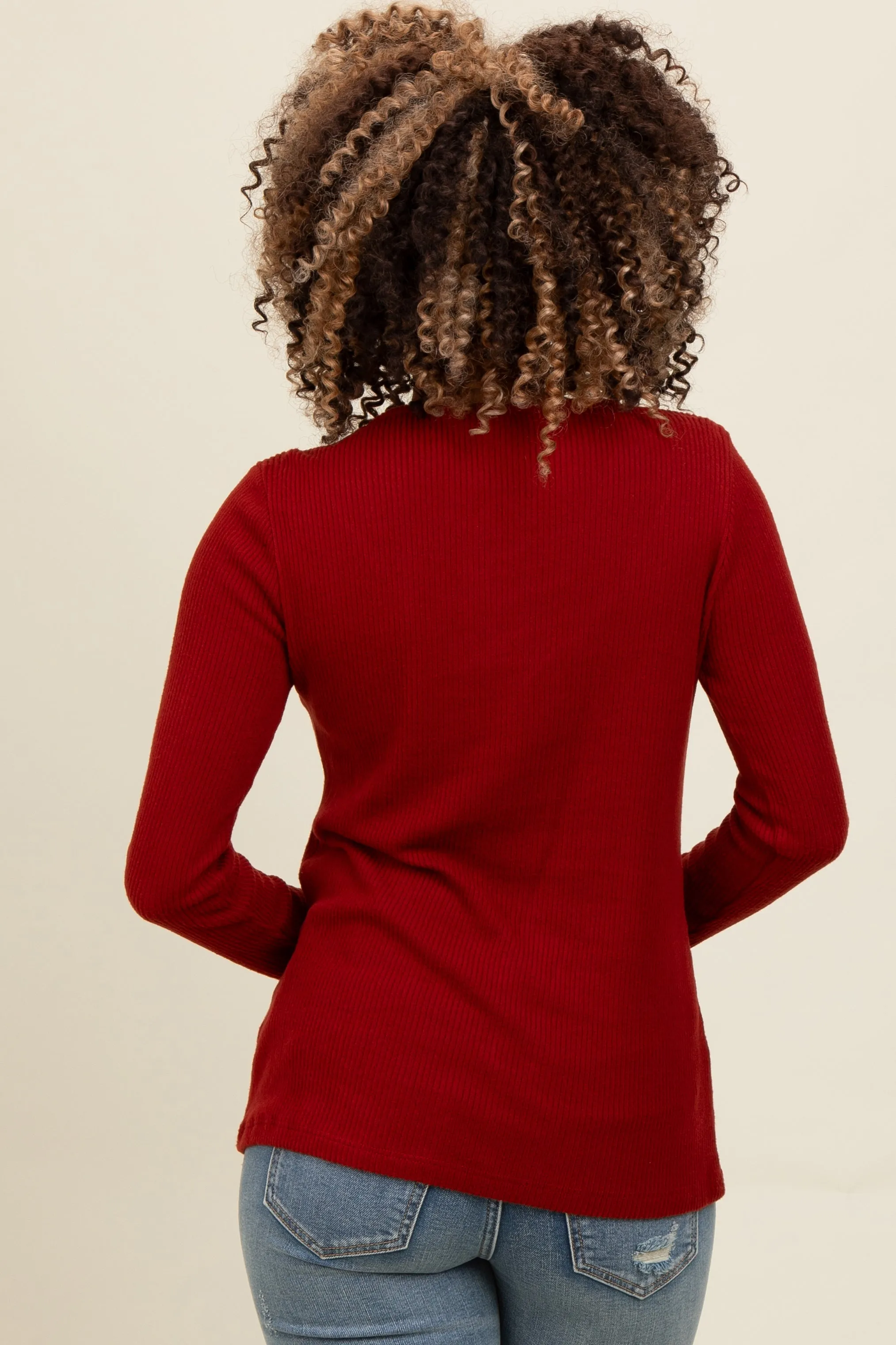 Rust V-Neck Long Sleeve Top sold by Pinkblush product image thumbnail 3