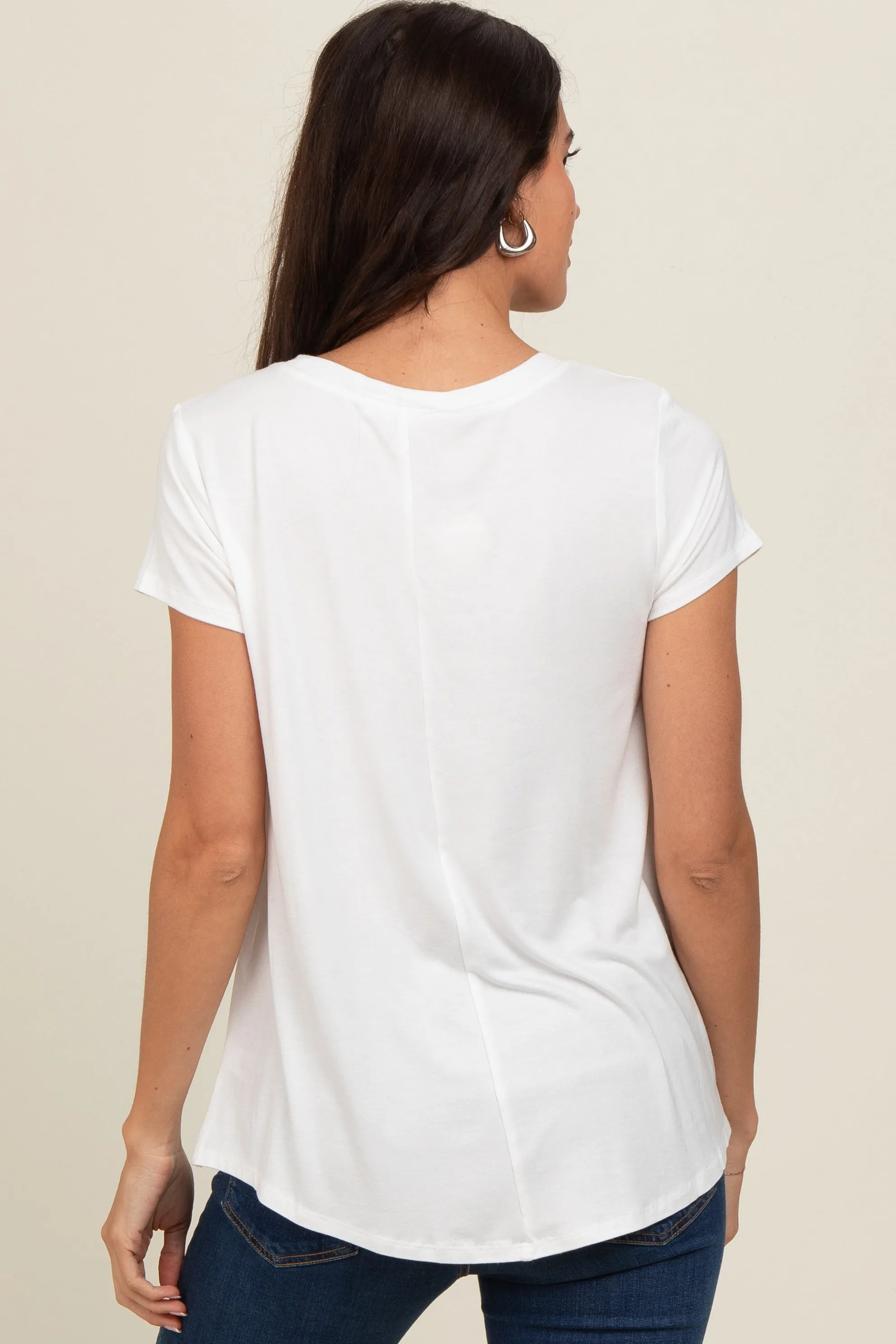 Ivory Basic Short Sleeve Top sold by Pinkblush product image thumbnail 4