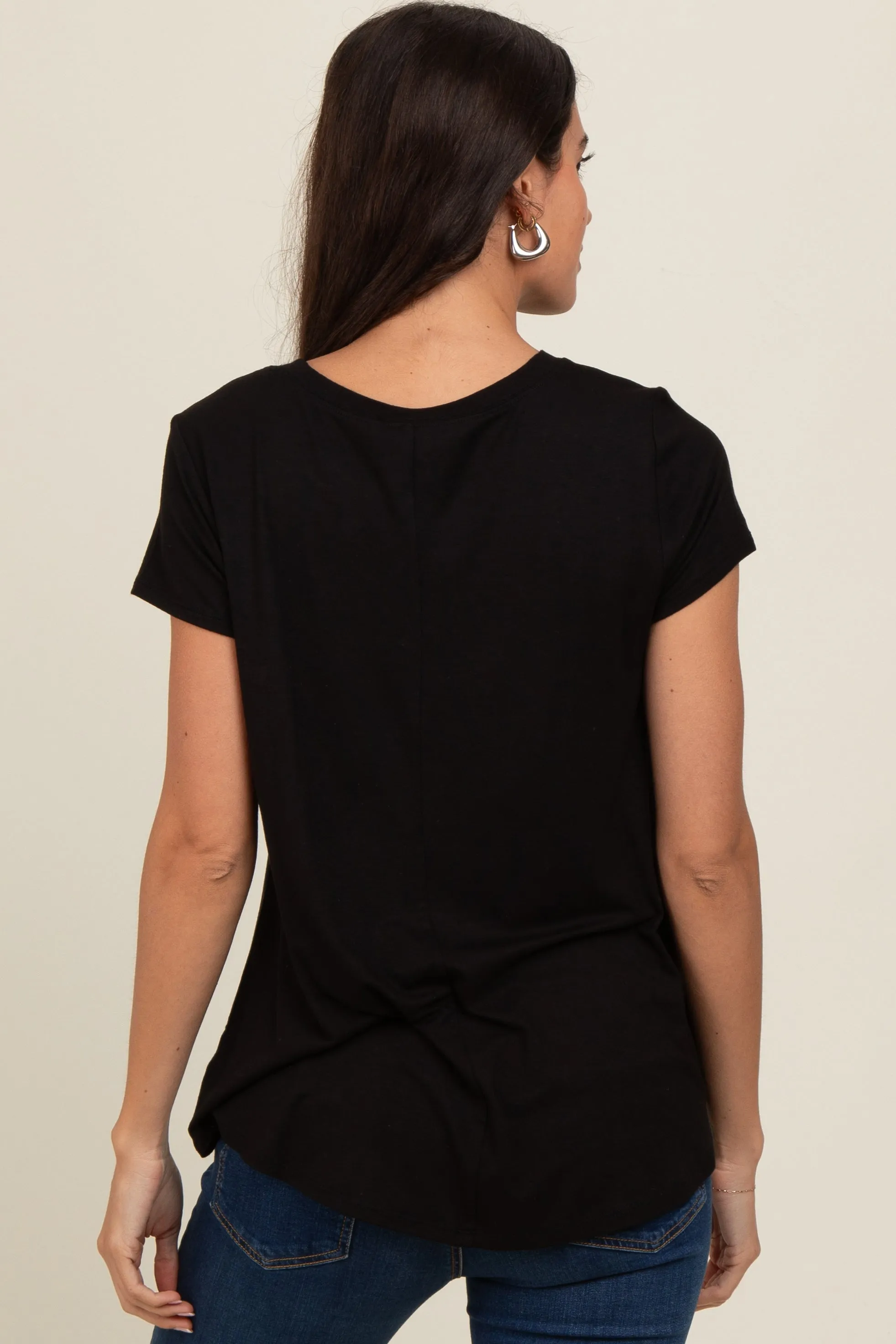 Black Basic Short Sleeve Top sold by Pinkblush product image thumbnail 4