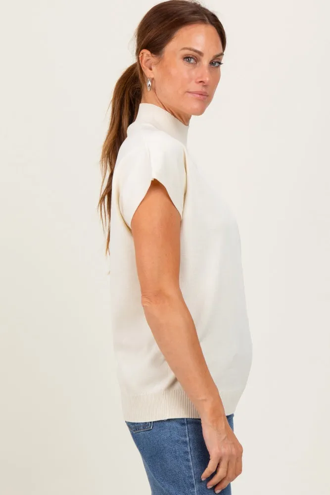 Cream Mock Neck Knit Top sold by Pinkblush product image thumbnail 3