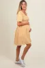 Yellow Floral Smocked Tie Back Maternity Dress sold by Pinkblush