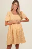 Yellow Floral Smocked Tie Back Maternity Dress sold by Pinkblush