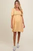 Yellow Floral Smocked Tie Back Maternity Dress sold by Pinkblush